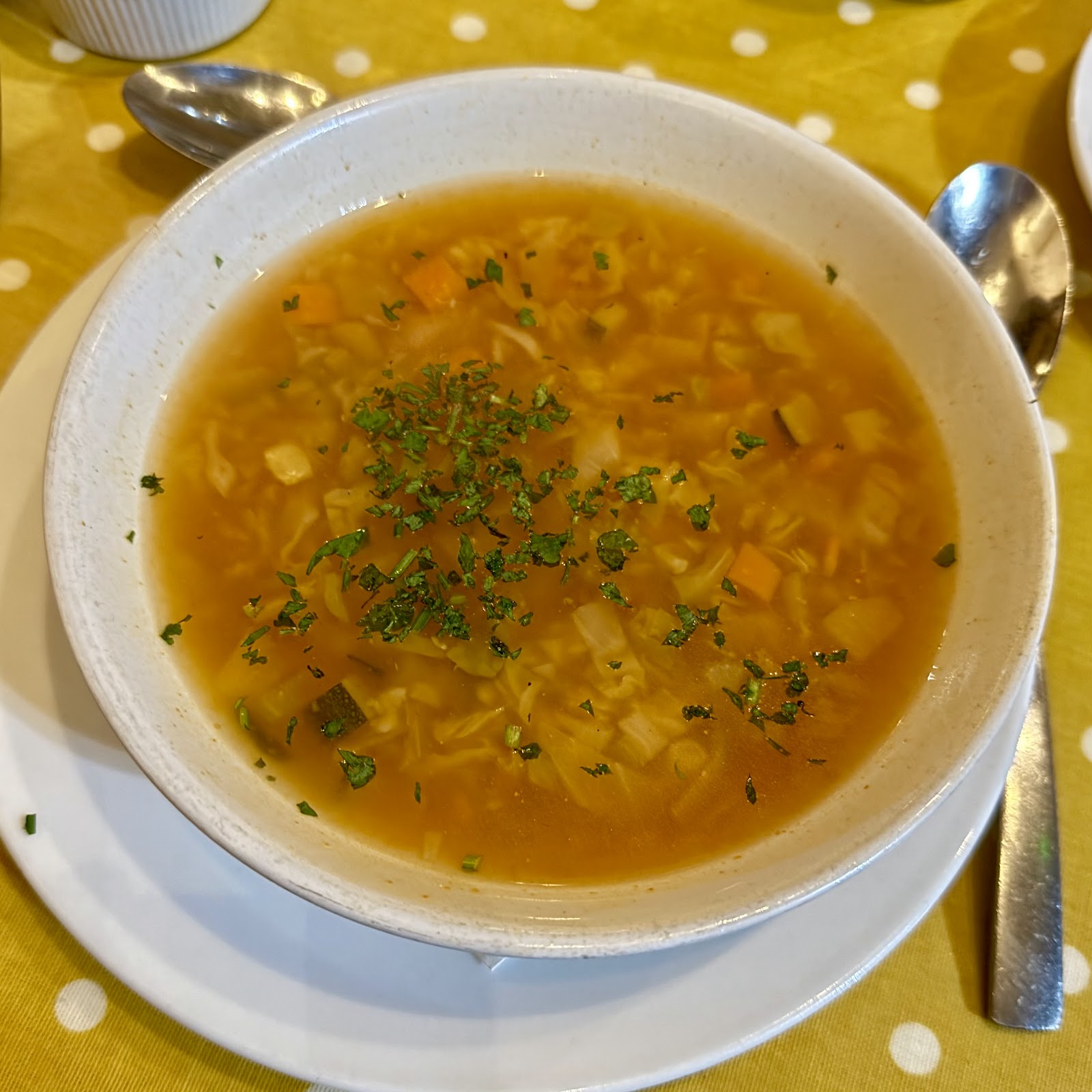 Vegetable pasta soup at Anacapri